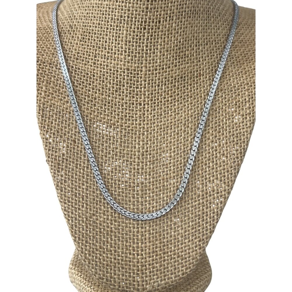 Vintage Korea Gold Tone Serpentine Chain Necklace Spring Ring Layer Classic 23"